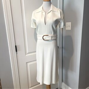 Gucci Cream Belted Dress